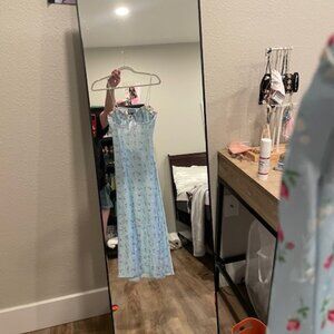 for love & lemons light blue floral dress